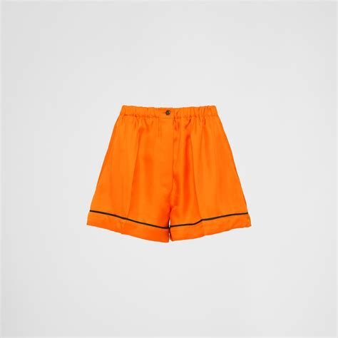 orange prada shorts|Prada longline shorts.